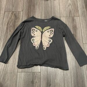 Long sleeve girls butterfly shirt